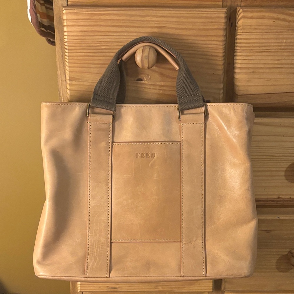 Feed Beige Leather crossbody